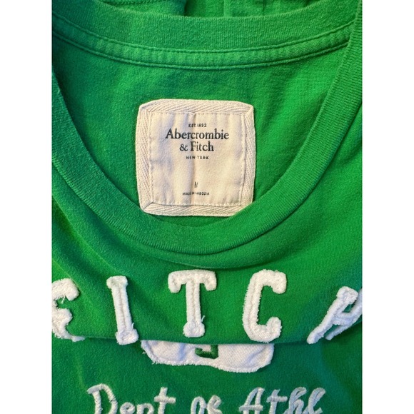 Abercrombie Fitch Babydoll Y2k T shirt Green Size M Preppy Holiday Layers 90's - Picture 3 of 8